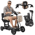 thumbnail image 1 of Electric Motorized Mobility Scooter for Adults, 3 Speed Options + Reverse Gear, Upgraded Wide Seat with Armrests - Matte Black, 1 of 12