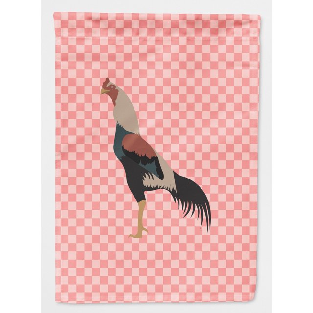 Carolines Treasures BB7838CHF Kulang Chicken Pink Check Canvas House Flag