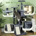 thumbnail image 4 of PawHut Arbre à Chat de 54 Pouces avec Poteaux à Griffer, Condos pour Chats, Gris Foncé, 4 of 10
