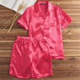 thumbnail image 3 of FhsagQ Pajamas Mens Pajamas Sleepwear Pack Super Fit Mens Solid Color Smooth Home Suit Two Piece Set Men's Pajamas with Support Mens Pajamas Sleepwear Long Leg 9 Red M, 3 of 4