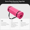 thumbnail image 3 of BalanceFrom GoCloud Tapis de Yoga Extra Épais 71x24 Pouces Mousse Haute Densité 1-Inch, Rose, 3 of 9