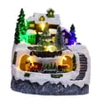 thumbnail image 4 of Christmas Village House Resin Snow Tree Scene for Office Desk Indoor Holiday, 4 of 8