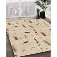 thumbnail image 3 of Ahgly Company Tapis Rond Lavable en Machine Intérieur Transitionnel Or Vanille, 5 Pieds Rond, 3 of 7