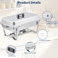 thumbnail image 4 of Ensemble de Réchauds de Buffet, Plats Anti-Frottement Rectangulaires de 8 QT et Ronds de 5 QT en Acier Inoxydable avec Couvercle, Poêle pour Aliments et Eau et Support à Carburant, Ensemble de Buffet de Plats Anti-Frottement pour Fêtes et Événements des Fêtes, 4 of 9