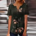 thumbnail image 2 of Pompotops Femmes Mode Décontractée Imprimé Col Rond Ample Manches Courtes T-shirt Haut Blouse Chandail Liquidation, 2 of 5