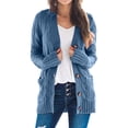 thumbnail image 1 of Kcodviy Sweaters Womens Open Sleeve Corset Back Winter Coat Knit Boho Long Patchwork Plus Size Button Sweaters for Women Coat Cardigan Pockets Front Fuzzy Coats Sweater, 1 of 5
