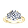 thumbnail image 1 of 0.80 T.C.W Oval Shape Natural Diamond Latest Design Three Stone Wedding Ring for Ladies Solid 14K Yellow Gold Size 8, 1 of 7