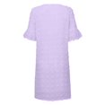 thumbnail image 4 of EGNMCR Robes de Fête pour Femmes Été Robe Unie à Col en V en Mousseline à Pois à Manches Courtes à Col en V pour Femmes, 4 of 5
