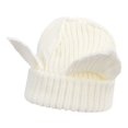 thumbnail image 1 of Penkiiy Women's Pullover Hat Devil Ears Thickened Knitted Hat Warm Hat White, 1 of 3