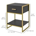 thumbnail image 3 of HOMCOM Bedside Table Set of 2, Nightstand with Drawer and Shelf, 3 of 9
