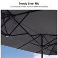 thumbnail image 2 of PURPLE LEAF 15ft Patio Umbrella with Base Double-Sided Rectangle Outdoor Market Umbrellas for Pool Beach Deck Backyard Light Grey, 2 of 8