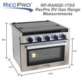 thumbnail image 2 of RecPro 21" Tall 3 Burner Propane RV Stove Gas Range without Range Hood, Silver, 2 of 12
