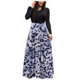 thumbnail image 1 of TJAZFJPA Robe Noire Aguichant Femme Manches Longues Imprimé Soirée Élégante Décontractée Mode Soirée Longue Robe Manches Bouffantes Robe Noire Serrée, 1 of 5