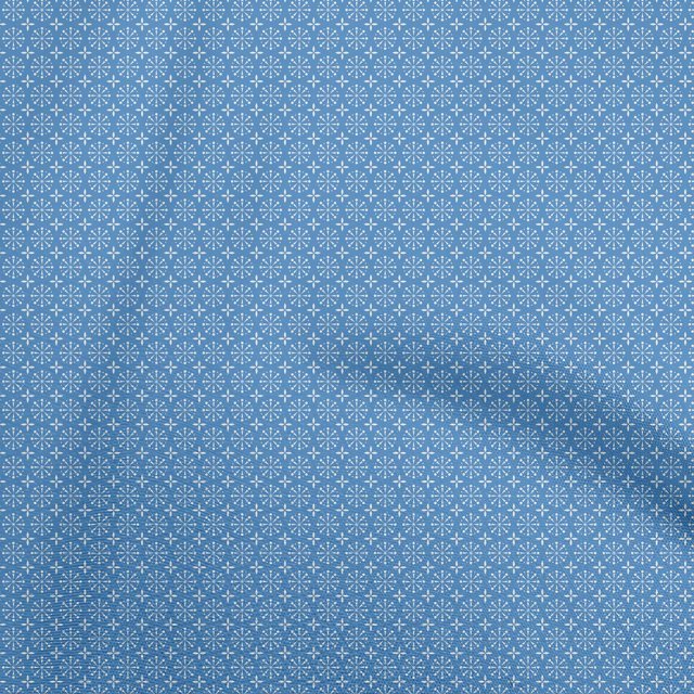 oneOone Georgette Viscose Medium Blue Fabric Asian Block Floral Sewing Craft Projects Fabric Prints By Yard 42 Inch Wide