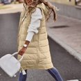 thumbnail image 2 of Warm Winter Jacket Hooded Zip Up Thickened Long Jacket Maxi Parka Coat B M, 2 of 5