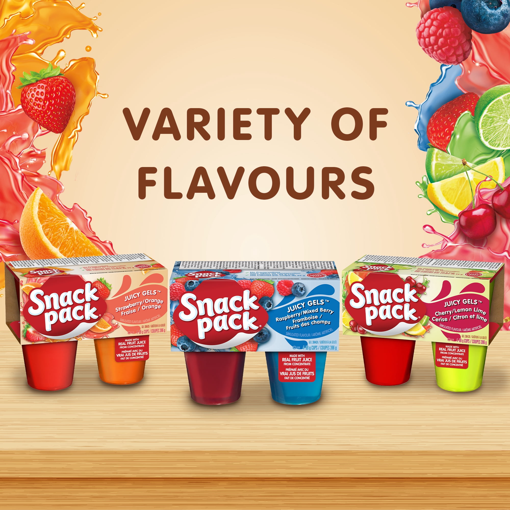 Snack Pack® Juicy Gels® Reduced Sugar Lemon Lime Fruit Juice Cups
