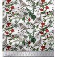 thumbnail image 1 of Soimoi Silk Fabric Bird & Leaf Bird Printed Craft Fabric by the Yard 42 Inch Wide, 1 of 3