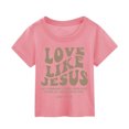 thumbnail image 2 of PMVFHDE T-Shirts Graphiques pour Fille T-Shirt Graphique Fille T-Shirt Mignon Filles Hauts d'Été Chic Décontracté T-Shirts Filles T-Shirt Graphique T-Shirt à Imprimé Graphique pour Fille Col Rond Manches Courtes T-Shirts Été Rose, 7-8 Ans, 2 of 3