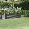 thumbnail image 1 of vidaXL Garden Raised Bed Powder-coated Steel 152x40x36 cm Anthracite, 1 of 3