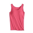 thumbnail image 1 of FAIWAD Built-in-Bra Tanks Tops for Womens Sleeveless Round Neck Wide Strap Basic Stretch Crop Tops, 1 of 7