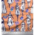 thumbnail image 1 of Soimoi Polyester Crepe Fabric Women & Camera Fashion Fabric Prints by Yard 52 Inch Wide, 1 of 3