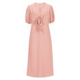 thumbnail image 4 of LOVZFMLL Women's Summer Solid Color Short Sleeve -Neck Dress Pink 4XL, 4 of 7