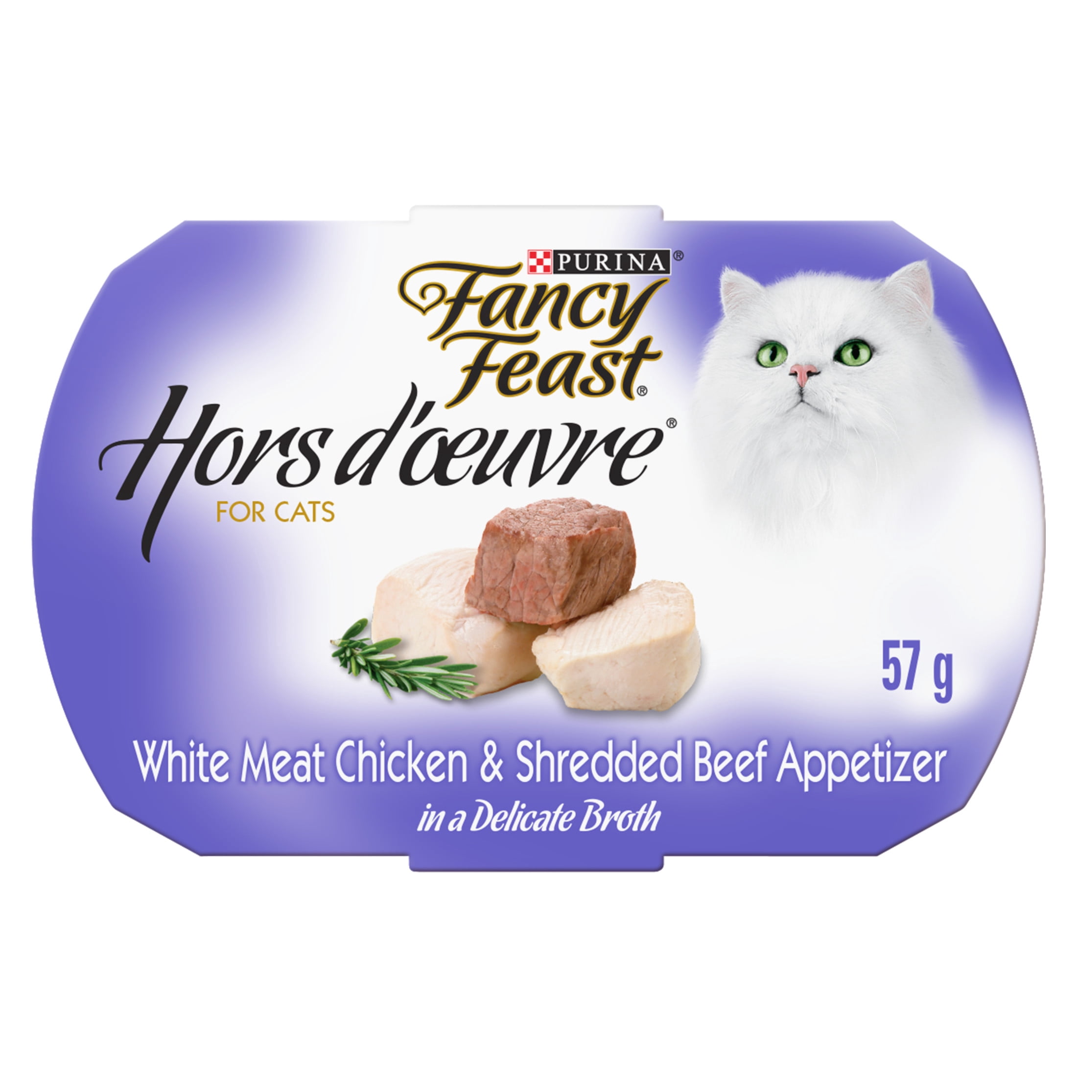 Fancy Feast Hors d'œuvre Amuse-gueule au poulet et au bœuf en lanières, Gâteries pour Chats 57 g