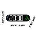 thumbnail image 2 of TACILIP 17.3-inch Living Room Wall Clock with Multifunctional LED Electronic Clock Large Size Alarm Clock Temperature and Humidity Clock Alarm Clocks for Bedrooms, Gifts for Mom, 2 of 5