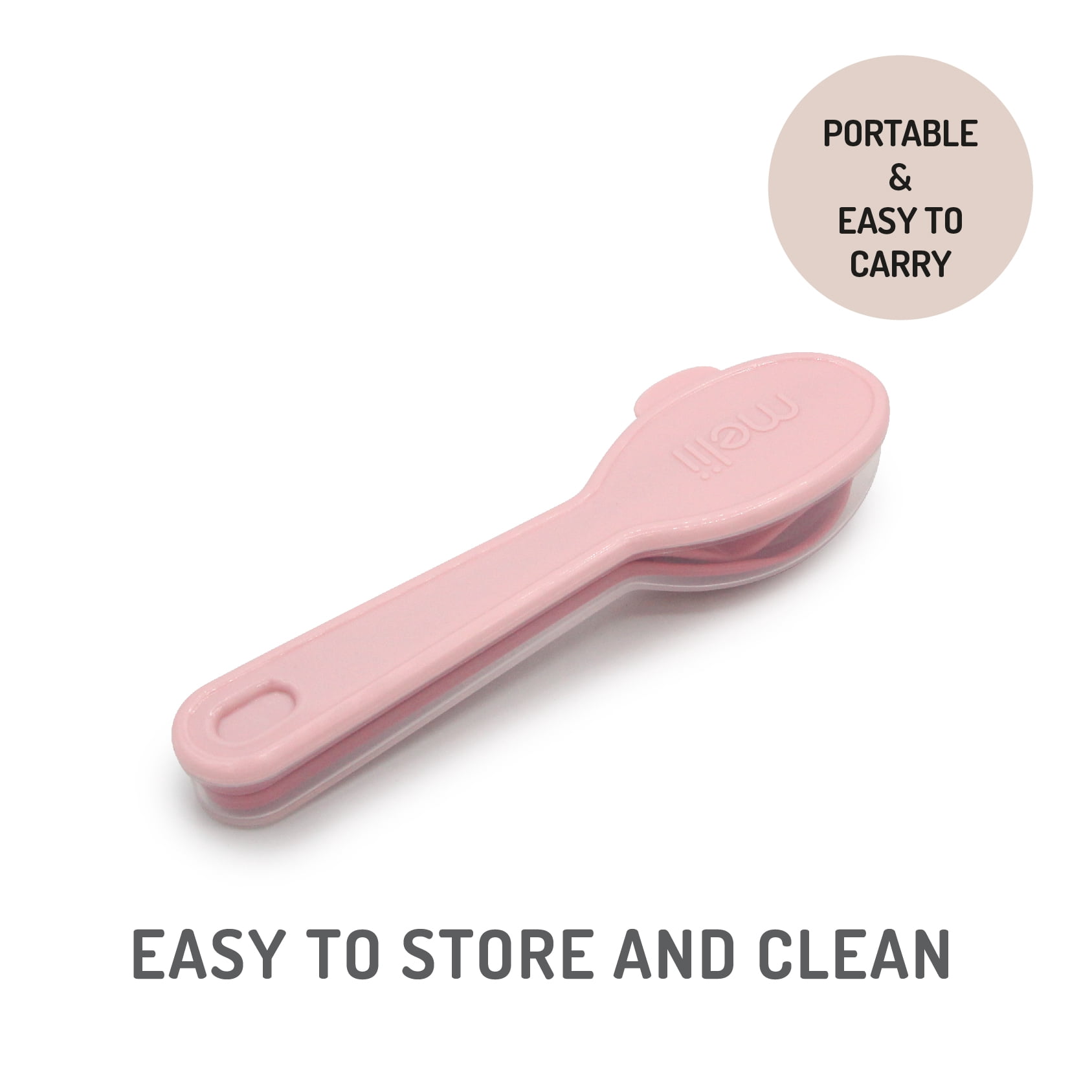 Melii Spoon, Fork, Knife with Case Blush