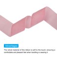 thumbnail image 3 of Unique Bargains Velvet Ribbon 1 1/2 Inch x 25 Yard Single Face Spool Silky DIY Crafts Gift Wrapping Bow Decoration Light Pink, 3 of 5