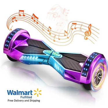 WEELMOTION 8" Chrome Iridescent Off-Road Hoverboard for Kids & Adults, UL 2272 Certified, LED Lights, Bluetooth Speaker, All Terrain 8 Inch Hoverboard with Bag, Dual 300W Motor up to 8km/h