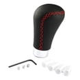 thumbnail image 2 of jinwen Gear Knob Aluminum Alloy PU Leather Modification Red Stitch, 2 of 9
