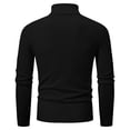 thumbnail image 3 of LOVZFMLL Chandails pour Hommes, Col Roulé Côtelé Uni, Chandail à Enfiler, Mode Décontractée Basique de Tous les Jours Demi-Fermeture Éclair pour Superposition, Hauts d'Hiver Chauds, Vêtements d'Automne, 3 of 8