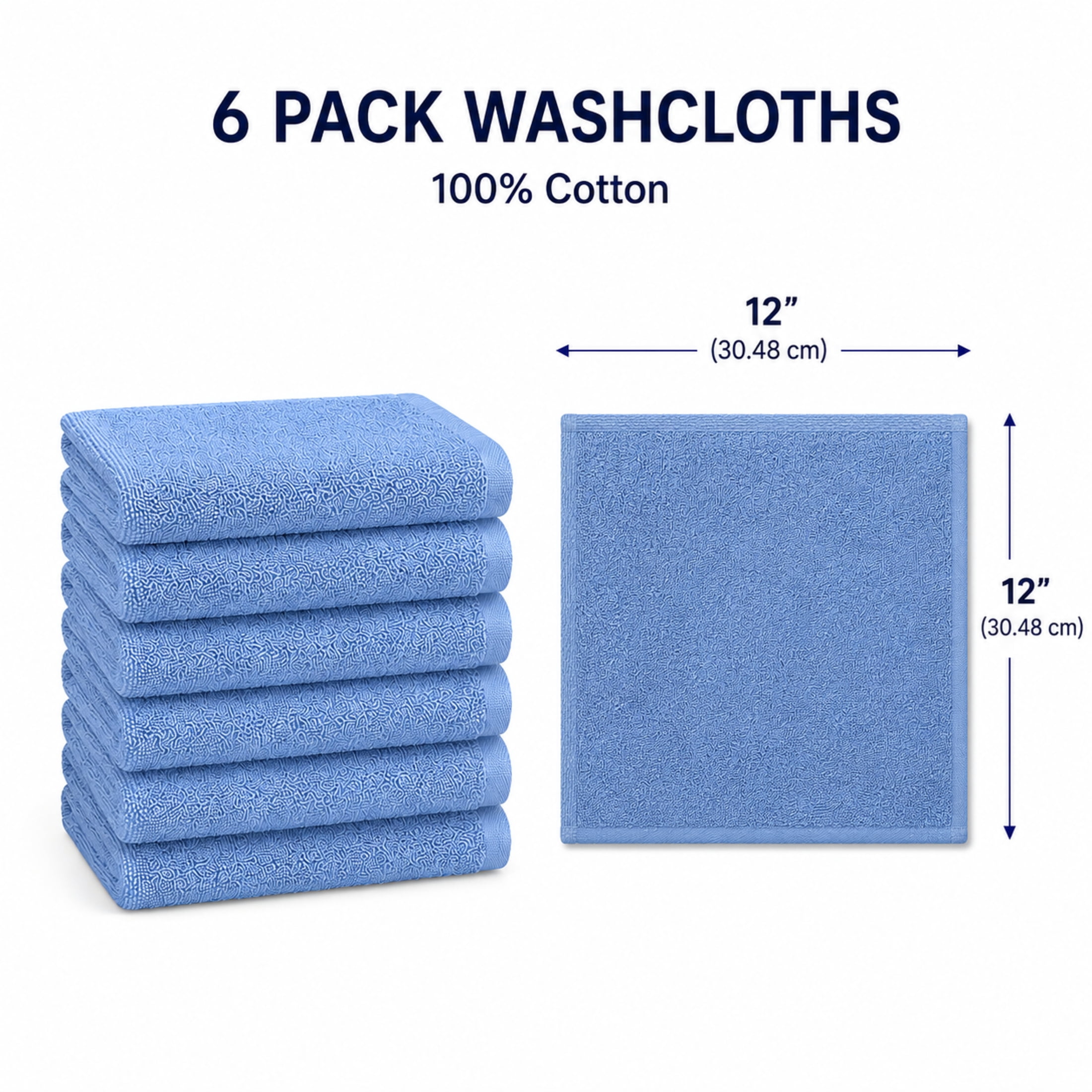 Ensemble de 6 serviettes bain Swift Home — 100 % coton, luxueusement douces, très absorbantes, séchage rapide, aqua
