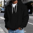 thumbnail image 3 of Yuyuzo Mens Hoodies Quarter Zip Drawstring Long Sleeve Shirts Casual Textured Loose Sweatshirts Pullover with Pockets, 3 of 5