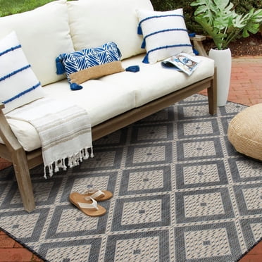Hayweld Blue and Beige Woven Area Rug