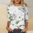 thumbnail image 1 of TIMIFIS Hauts pour Femmes Manches 3/4 Casual Tunique Ample Col Rond T-Shirt - Automne, 1 of 5