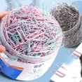 thumbnail image 2 of SNNROO 500pcs Morandi Color Paper Clips Set With Storage Box - Large Stainless Steel Office Supplies  Bookmark & Document Organizer, 2 of 5