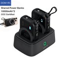 thumbnail image 1 of Domars 2pcs 10000mAh Magnetic Power Bank Set, 22.5W Fast Charging Portable Charger with Charging Base, Built-in Type-C & Lightning Cable, Strong Magnetic Adsorption for Home Office Travel, 1 of 7