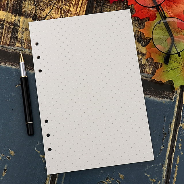 A5 Loose Leaf Paper Refill 90 Sheets Six Hole Diary Inserts For Notebooks Office School Stationery Multiple Grid Styles(Dot Matrix)