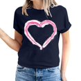 thumbnail image 2 of Pisexur T-shirt de la Saint-Valentin Haut T-shirt de la Saint-Valentin pour Femme Amour Imprimé T-shirt à Manches Courtes Haut à Manches Courtes Col Rond Haut/chemise, 2 of 5
