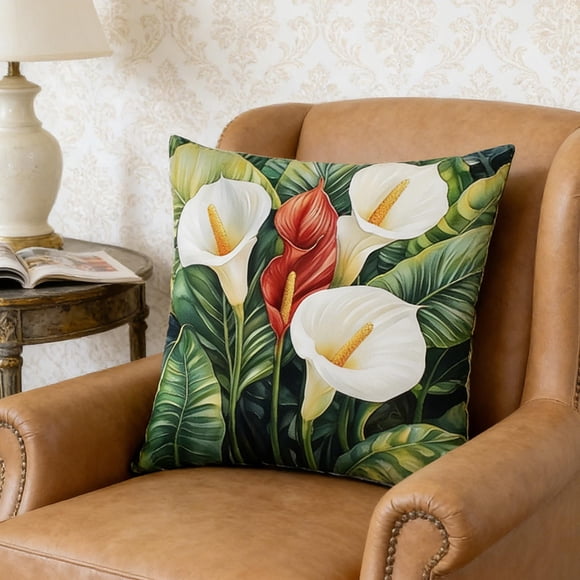 Flock Pillow Cover | Decorative Throw Pillow Case for Sofa, Bed, or Chair | 45x45cm Square Cushion Cover | Indoor and Outdoor Use | 1 Piece Home Decor Accent