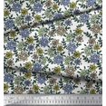 thumbnail image 3 of Soimoi Polyester Crepe Fabric Leaves & Floral Block Print Sewing Fabric Yard 52 Inch Wide, 3 of 3
