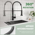 thumbnail image 4 of APPASO Matte Black Commercial Kitchen Faucet with Pull Down Sprayer, Stainless Steel Single Handle Spring Sink Faucet, Dual Function, 1 or 3 Hole Installation, 4 of 13