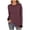 Wine, variant on Aocisk Women's Fashion Casual Autumn and Winter Round Neck Striped Long Sleeve Top Blouse Loose Fit Color Block for Daily Wear Sky Blue XL