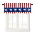 thumbnail image 1 of Window Valances Independence Day 1 Panel  54 x 18 Inch Window Treatment Decor Curtains Rod Pocket Valances for Kitchen/Living Room  July 4th Red White and Blue Star, 1 of 10