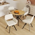 thumbnail image 2 of Homy Casa 31.5 inch Round Dining Table for two, Dark Brown MDF Top Metal Base, Modern Kitchen Table, 2 of 10