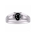 thumbnail image 1 of RYLOS Mens Rings Sterling Silver Classic Design 7X5MM Oval Gemstone & Diamond  Onyx October Birthstone Ring Size 12, 1 of 6