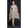 thumbnail image 4 of Bimba Hauts Imprimés Floraux Feuilles Jaunes et Primula pour Femmes Kurti Asymétrique Robe d'Été pour Filles XSmall, 4 of 6