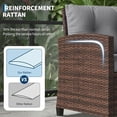 thumbnail image 4 of 3-Piece Patio Furniture Set – PE Rattan Outdoor Conversation Set with Tempered Glass Tabletop, Wicker Chairs & Table, Brown & Grey for Patio, Balcony, Garden, 4 of 6